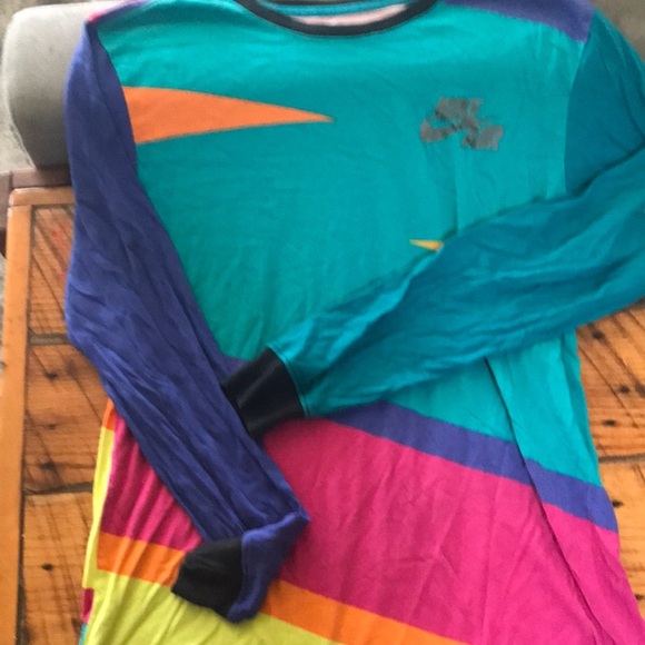 Nike Blue and Orange Long Sleeve Tee - Picture 3 of 5